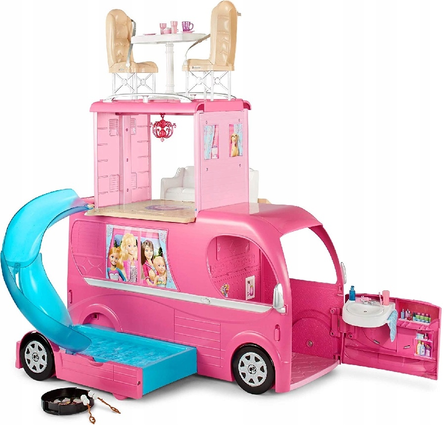 WYMARZONY KAMPER CAMPER BARBIE SAMOCHÓD AUTO CJT42