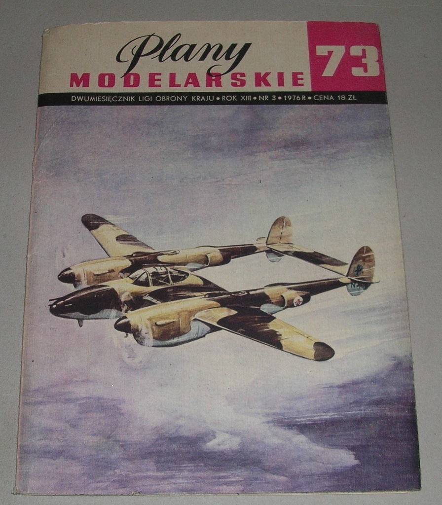 PLANY MODELARSKIE 73 - SAMOLOT LOCKHEED P-38 