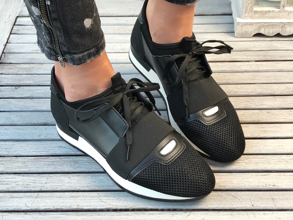Sneakersy a'la balenciaga BLACK 36