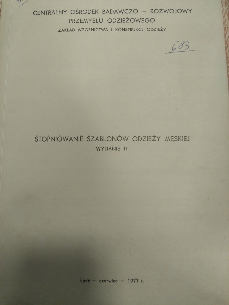 Wiliński STOPNIOWANIE SZABLONÓW ODZIEŻY MĘSKIEJ