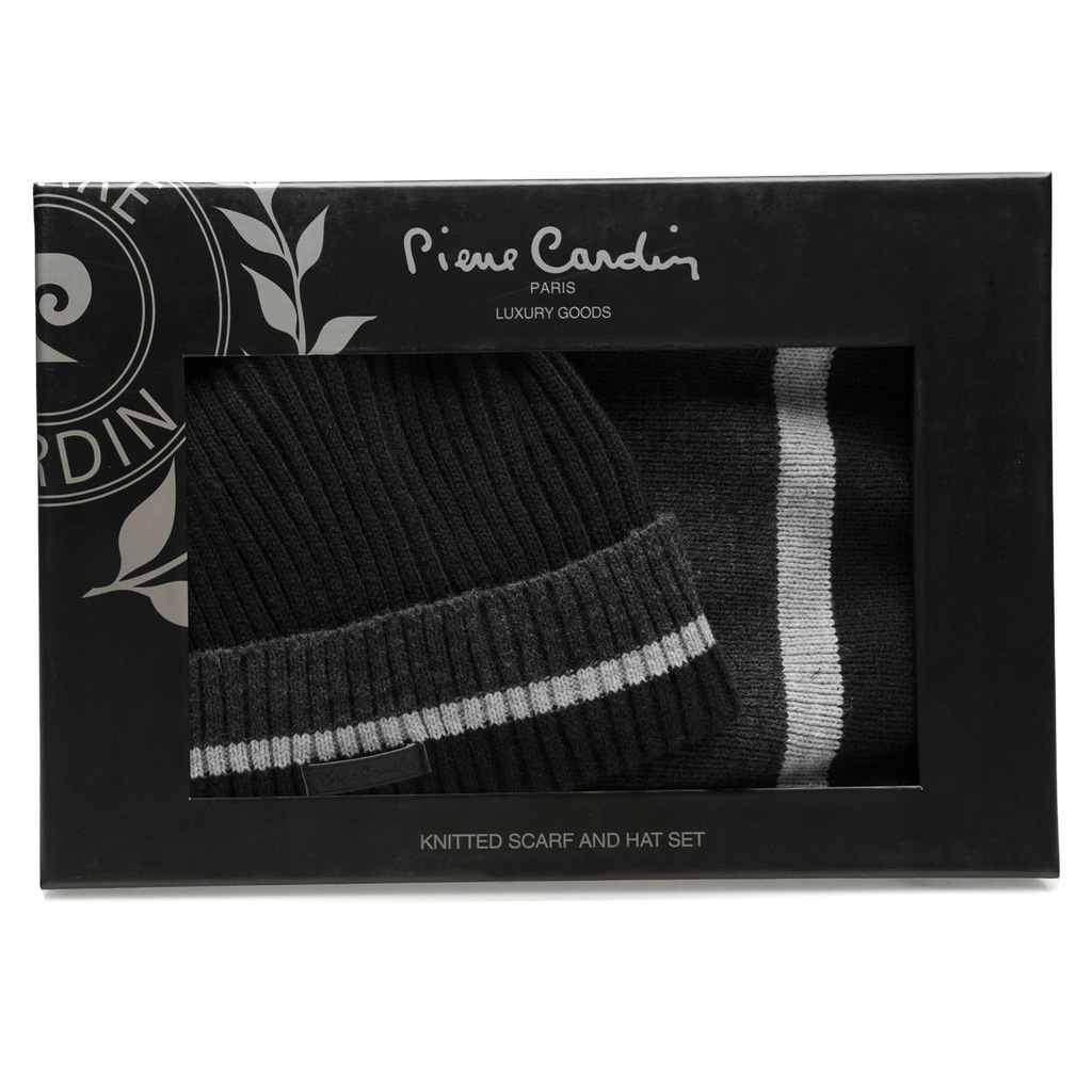 Pierre Cardin zestaw męski czapka + szalik komplet