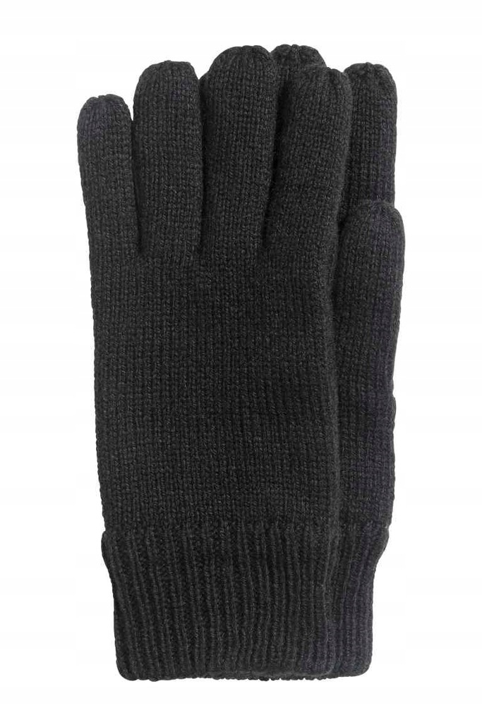 H&M rękawiczki dzianinowe czarne polar L/XL