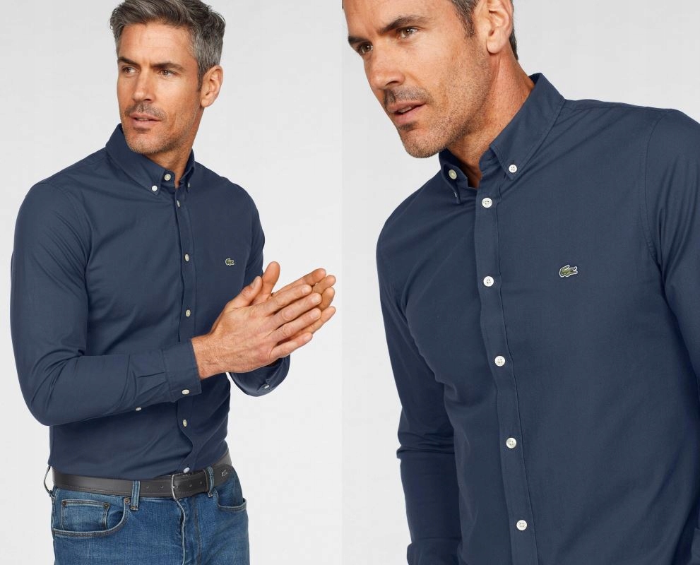 LACOSTE GRANATOWA KOSZULA MĘSKA 44