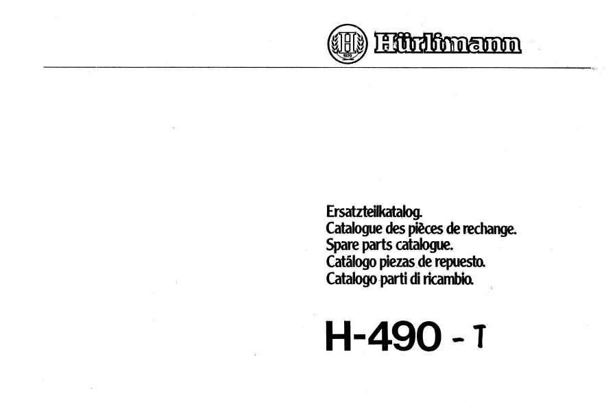 Katalog części Hurlimann H - 490 T