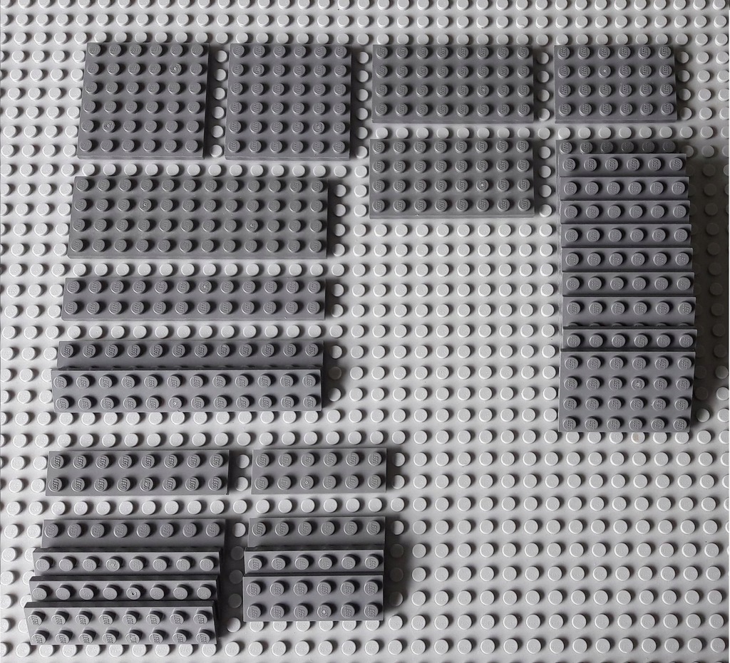 płytki budowlane LEGO zestaw Dark Bluish Gray