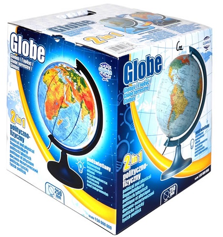 globus podświetlany polityczno-fizyczny 250mm