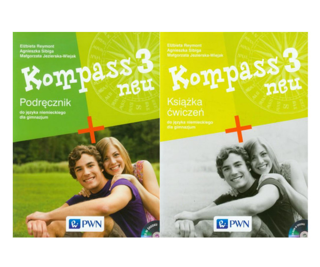 KOMPASS Neu 3 Komplet + CD Niemiecki PWN