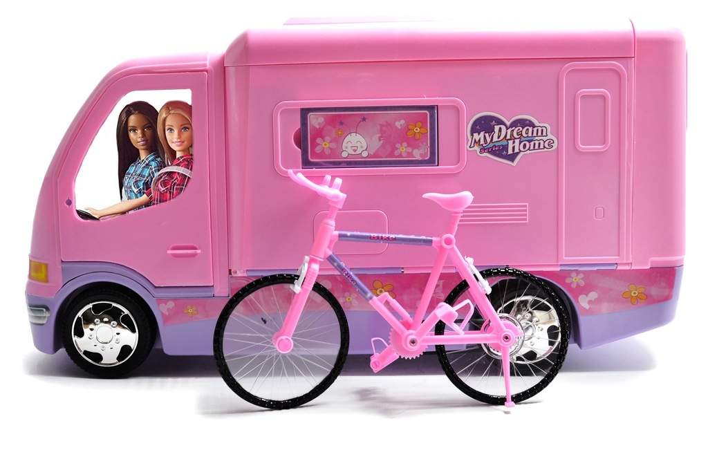 SUPER Kamper AUTO Camper dla Lalki Barbie + rower