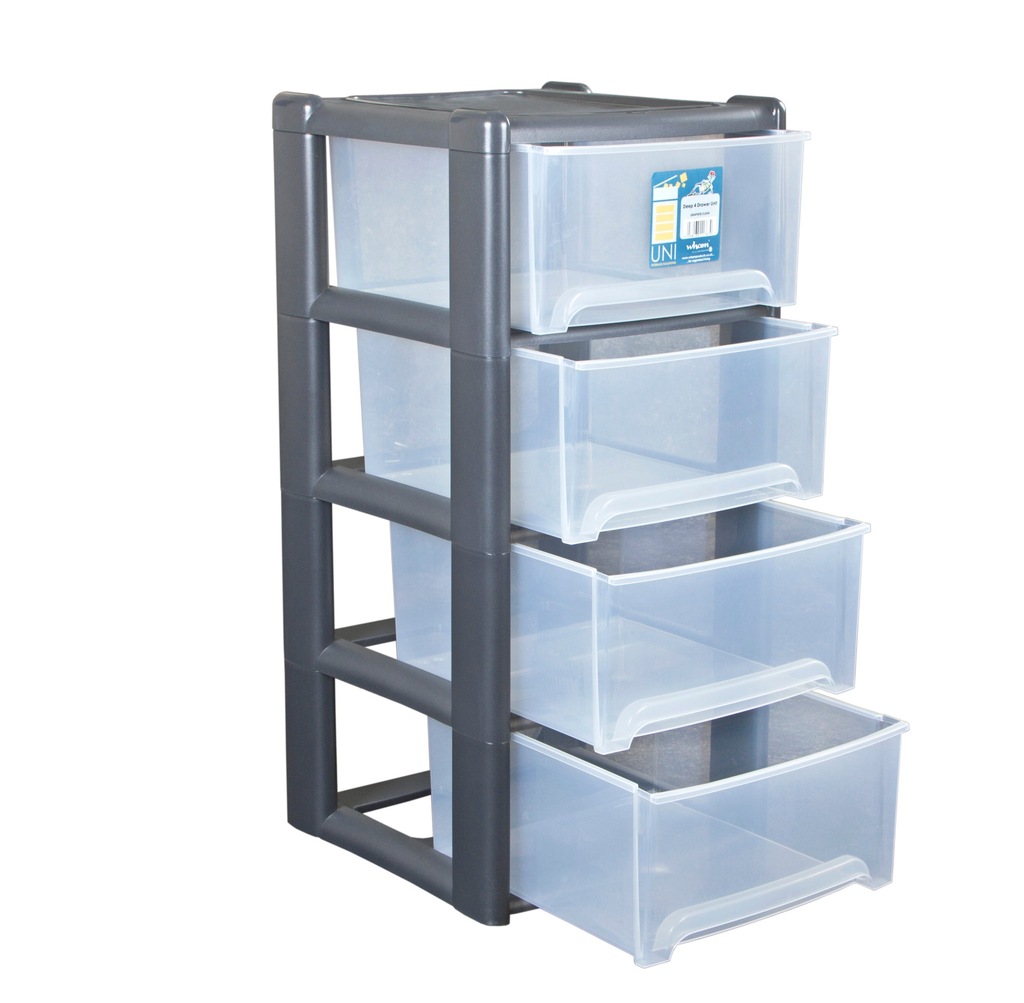 PLASTIKOWY REGAŁ POJEMNIK NA ZABAWKI 4 SZUFLADY - 7207282973