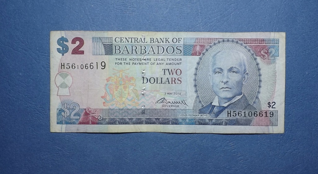 2 DOLLARS 2012 BARBADOS