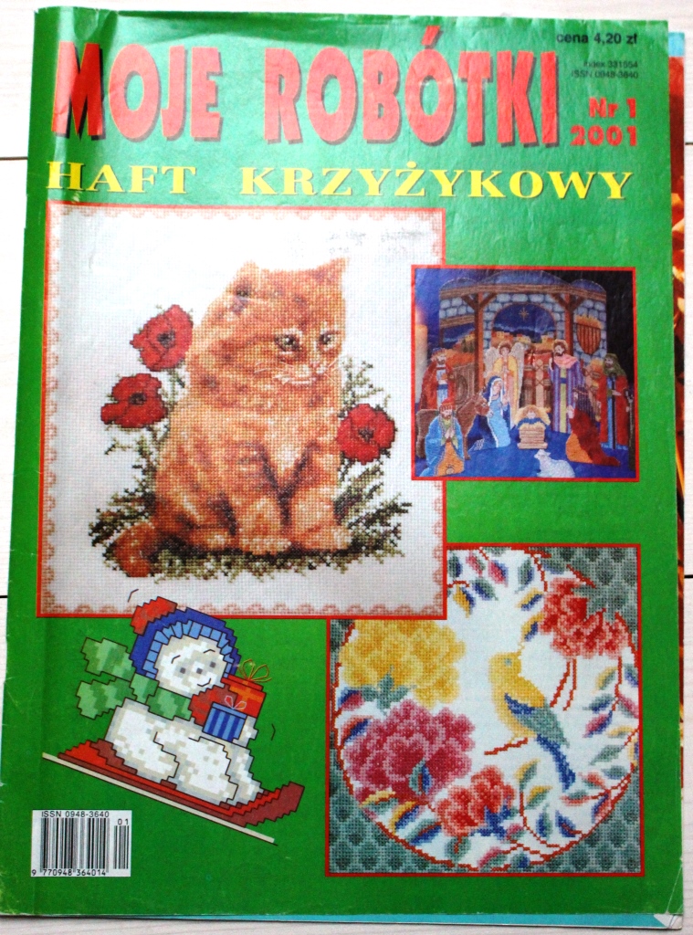 Moje robótki, haft krzyżykowy, gazeta
