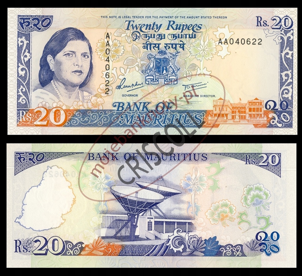 Mauritius 20 rupees 1986r. P-36 UNC