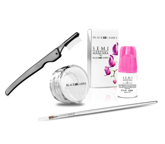 ZESTAW SEMI PERMANENT MASCARA BLACK LASHES
