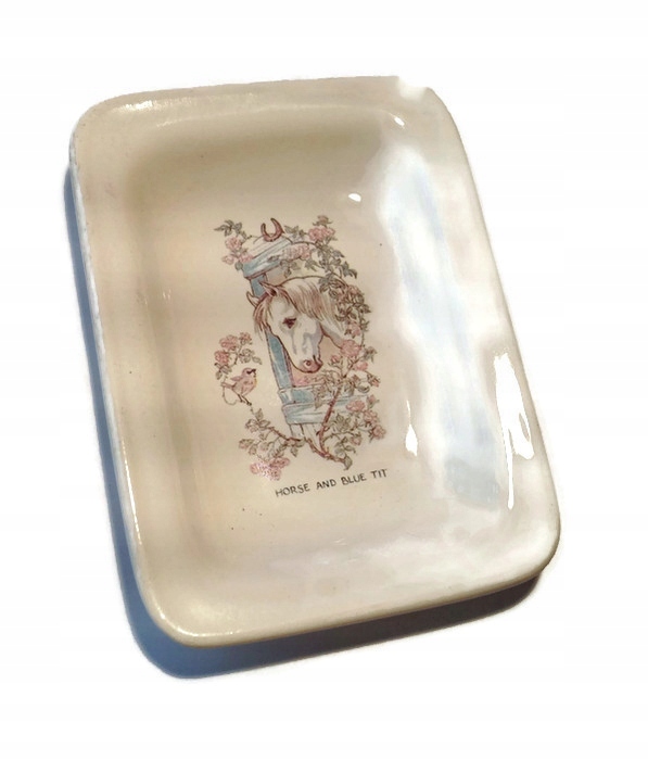 Ceramiczny mini talerzyk dekoracyjny z koniem