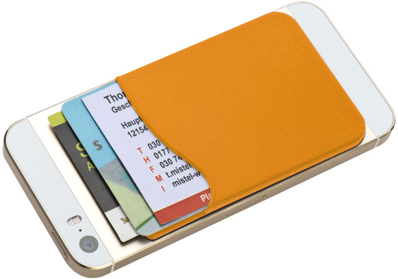 Etui na wizytówki do smartfona, kolor pomarańczowy