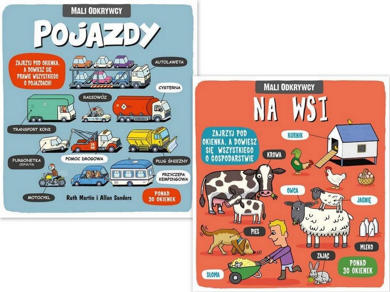Mali odkrywcy Pojazdy + Na wsi Przejrzysty układ