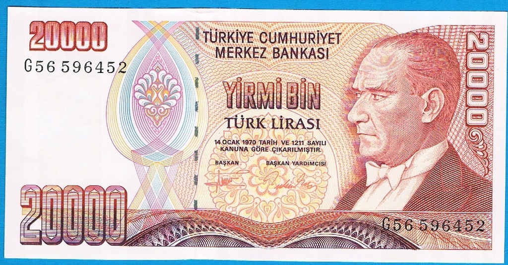 Turcja 20000 lirasi rok (1995) P. 202 stan 1-/2+