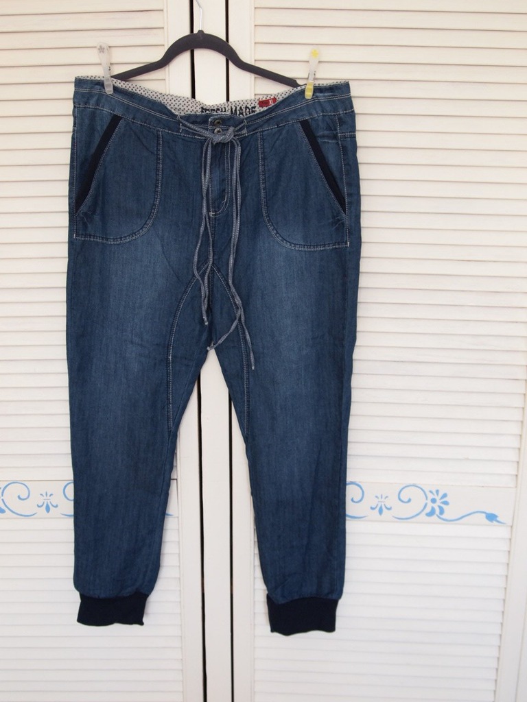 jeansy XL ściągacze fresh made cienkie