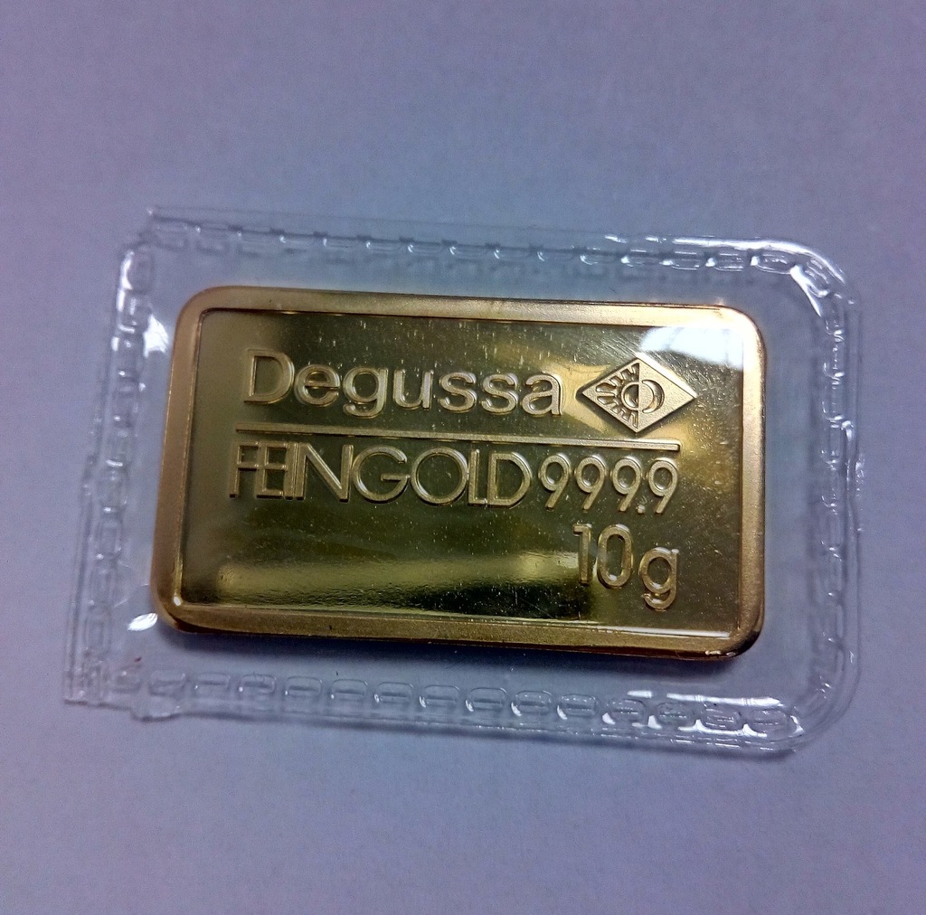 SZTABKA ZŁOTA Degussa FEIN GOLD KOPIA NIEMAGNETYCZ