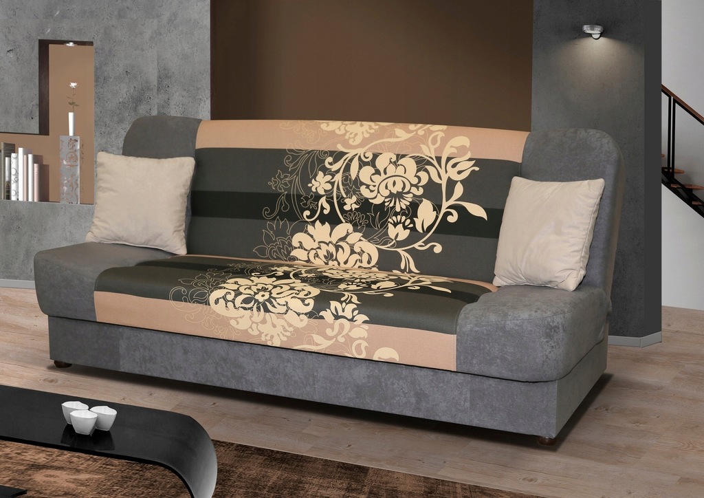 STAŚ kanapa sofa wersalka nadruk obraz kwiat łóżko