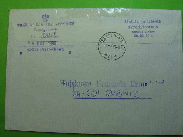 Częstochowa - Rybnik / Koperta