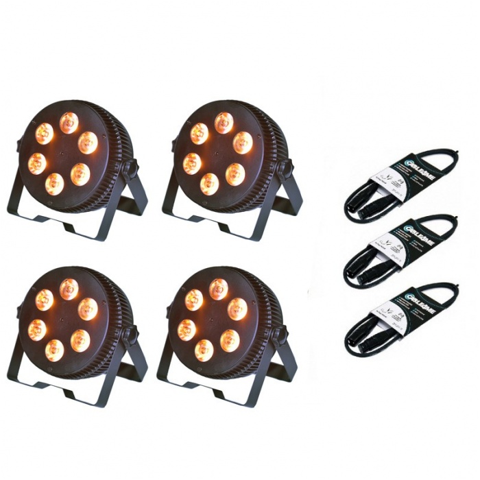 LIGHT4ME ART PAR 6x10W reflektor LED RGBW  zestaw3