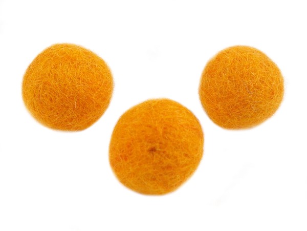 FK004 Filc kulki naturalna wełna pomarańczowe 20mm