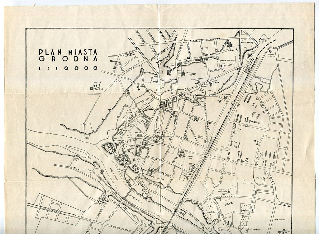 GRODNO -- przedwojenny plan miasta Grodna