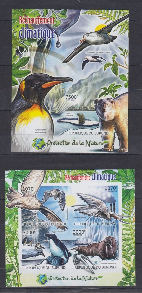 C12. MNH. Burundi, ptaki, imperf