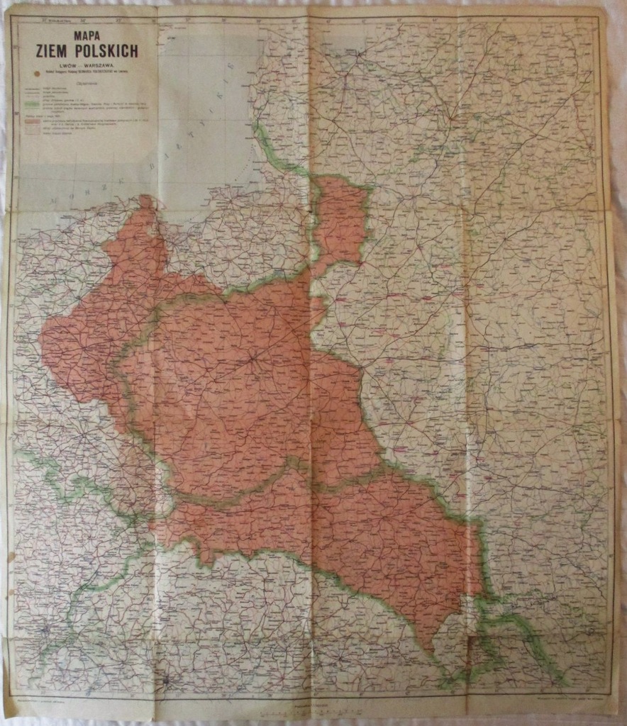 Mapa Ziem Polskich Polska Maj 1920 69x80 Cm 7413251688 Oficjalne Archiwum Allegro 5242