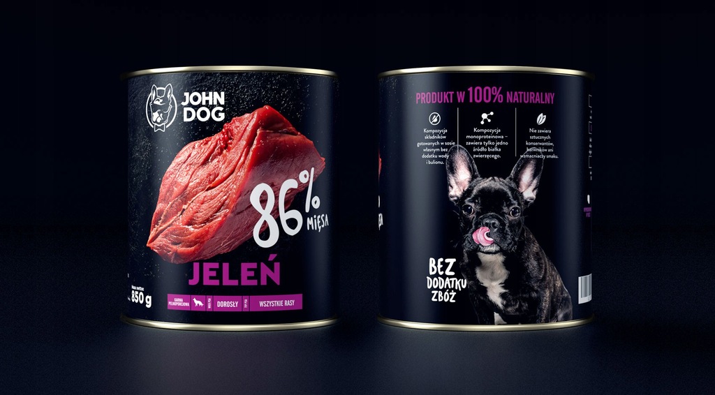 John Dog KARMA MOKRA PREMIUM. JELEŃ 850g 7426171312 oficjalne
