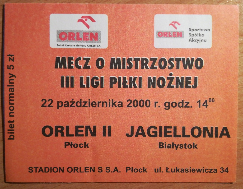 Orlen II Płock - Jagiellonia Białystok, III liga