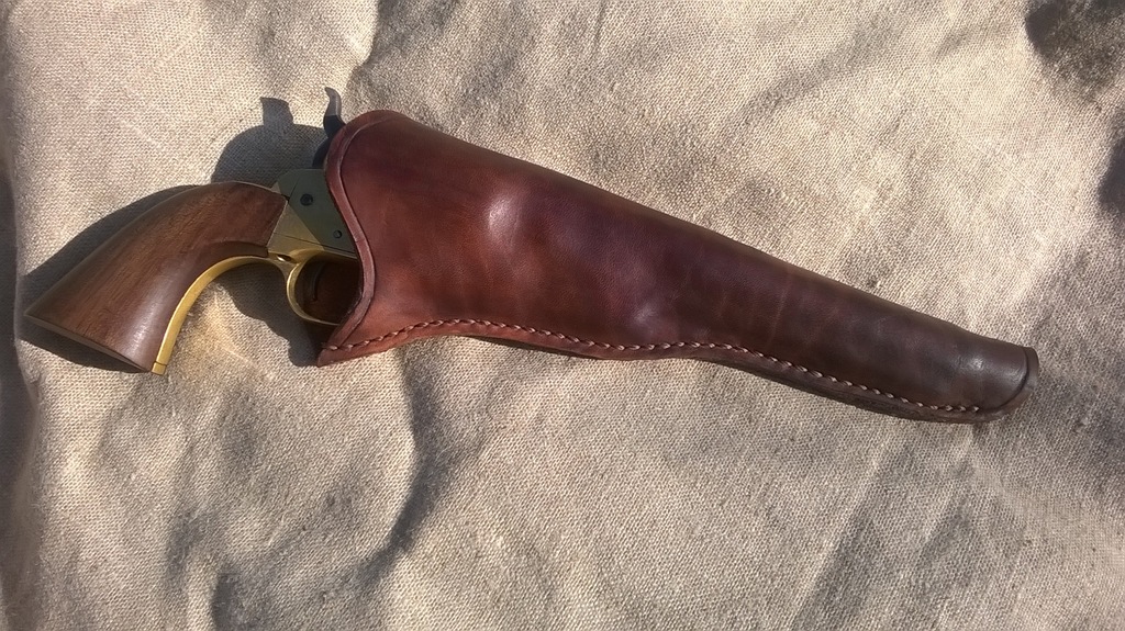 Kabura COLT Navy solidna skóra, ręcznie szyta