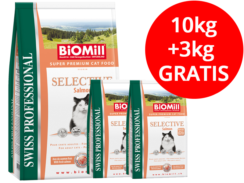 BiOMill Swiss Professional Selective Salmon 10kg+3
