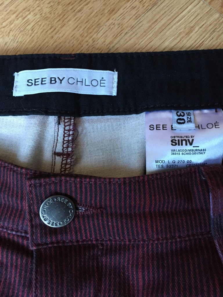 See by Chloe jeansy super spodnie w fiolecie chino