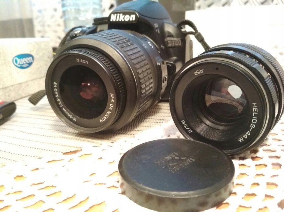 Nikon d3100+nikkor af-s 18-55mm + helios-44m