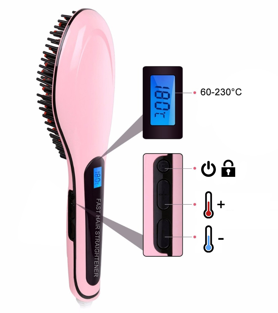 ELEKTRYCZNA SZCZOTKA DO WŁOSÓW PROSTUJĄCA LCD - 7245470675 - oficjalne