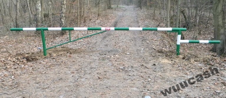 SZLABAN leśny OBROTOWY STALOWY masywny