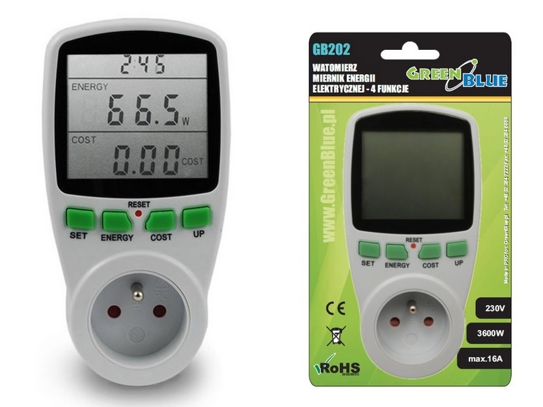 Domowy Licznik Energii Elektrycznej Wskazał Po Upływie Doby Wzrost LICZNIK ZUŻYCIA ENERGII MIERNIK PRĄDU WATOMIERZ !! - 6997927410