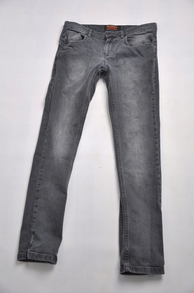 Bershka spodnie męskie jeans ciemnoszare 40
