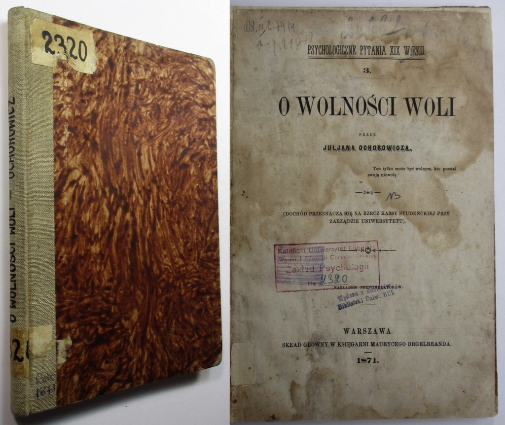 O wolności woli Julian Ochorowicz 1871 PSYCHOLOGIA