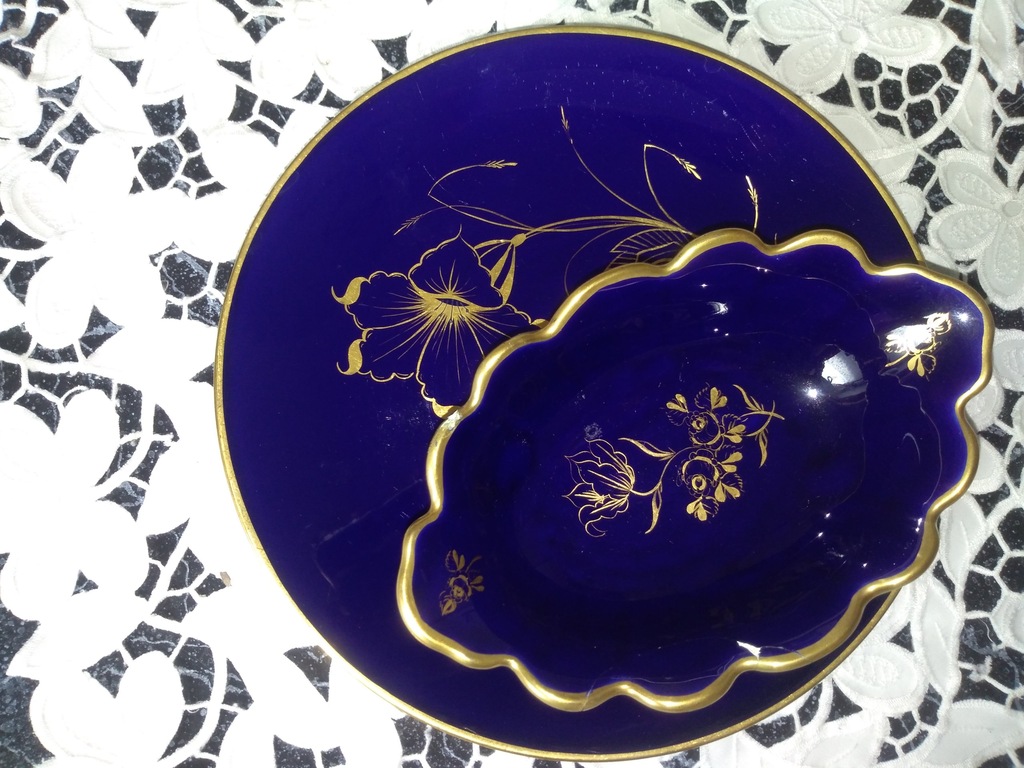Porcelana Echt Kobalt Handmalerei made in GDR