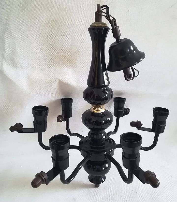Żyrandol czarny ceramiczny lampa sufitowa