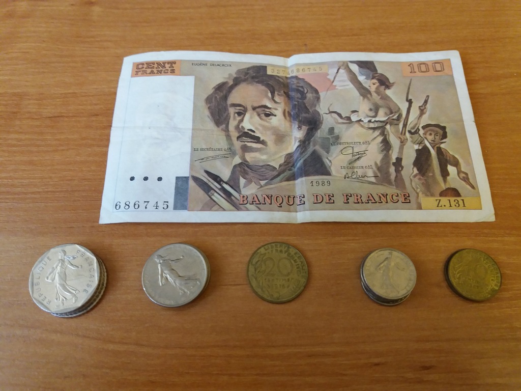 Franki francuskie monety banknoty