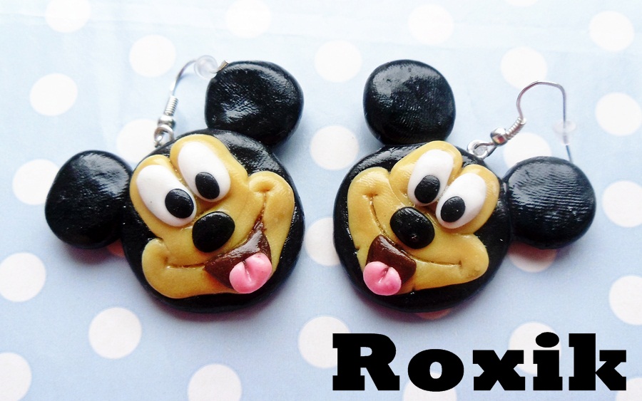 kolczyki z modeliny myszki mickey modelina okazja