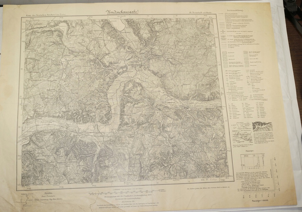 67. Mapa WEJHEROWO 1928r. Neustadt a.d. Rheda