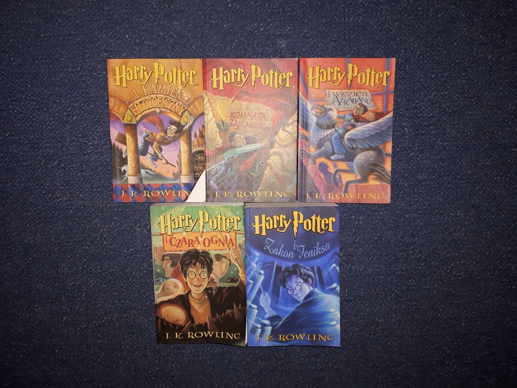Harry Potter książki 5 części stare wydanie kamień