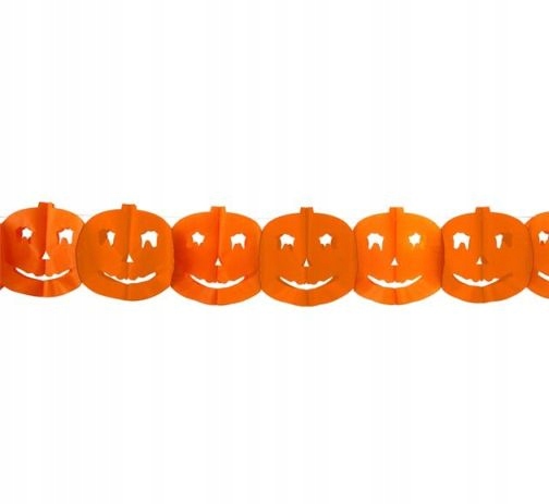 GIRLANDA papierowa DYNIE NA HALLOWEEN DŁUGA 400cm
