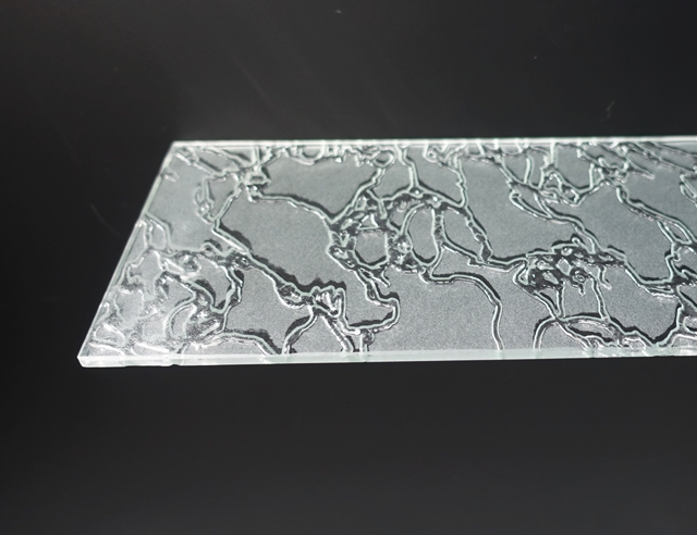 Półka szklana - ornament delta biała - 10 x 40 cm