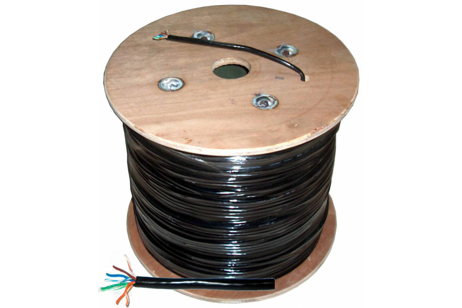 Szary Kabel Koncentryczny UTP Cat5e+żel 305m